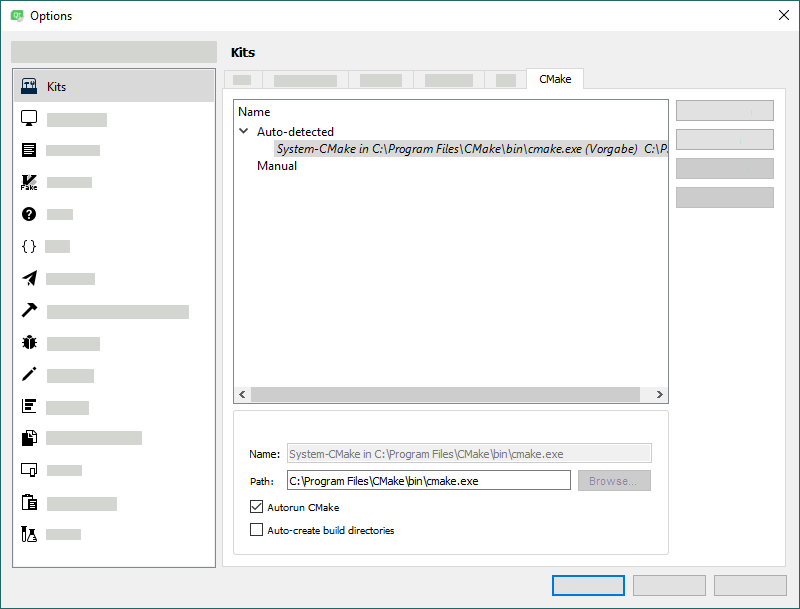 Fig. 290: CMake in Qt Creator