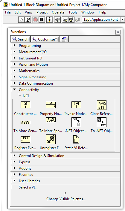 Fig. 2: Functions palette