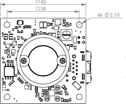 Fig. 612: GigE uEye LE with CS-mount - front view