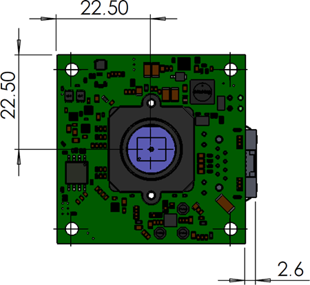 Fig. 607: GigE uEye LE with S-mount - front view
