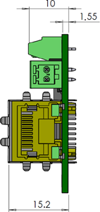Fig. 621: GigE uEye LE daughterboard - side view