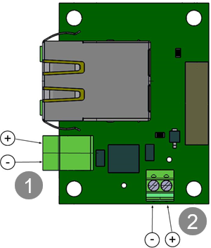Fig. 622: Power supply via one of the two Phoenix connectors