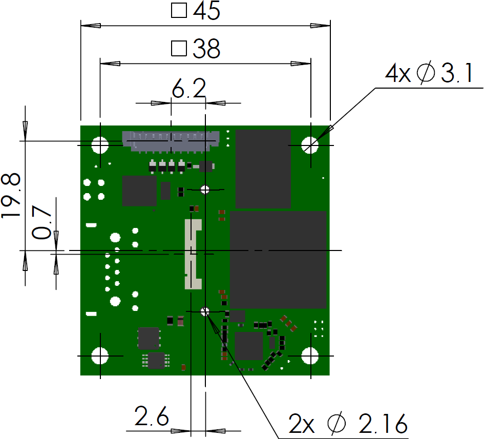 Fig. 618: GigE uEye LE motherboard with S-mount - back view