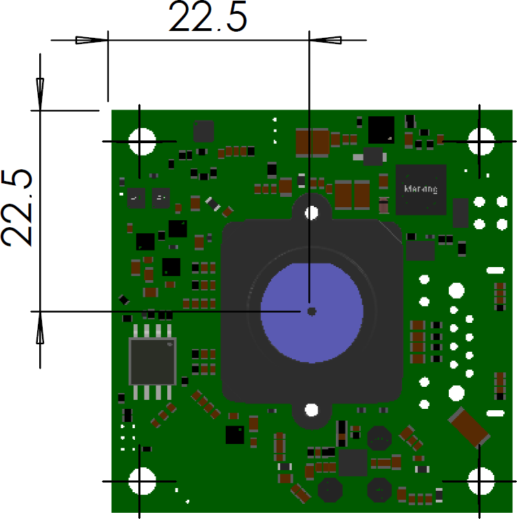 Fig. 616: GigE uEye LE motherboard with S-mount - front view