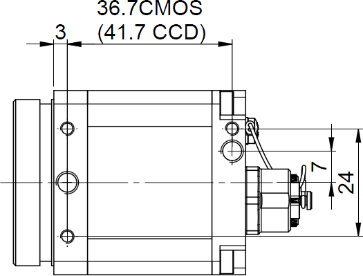 Fig. 642: GigE uEye RE PoE -  side view (left)