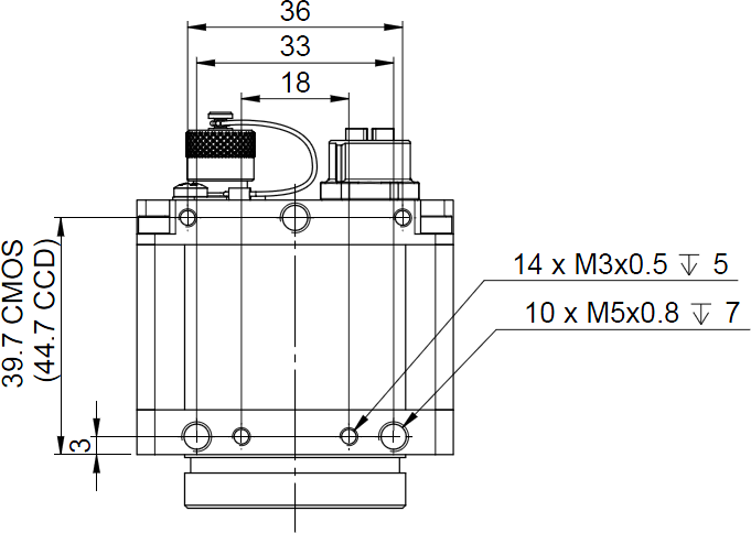 Fig. 641: GigE uEye RE PoE -  top view