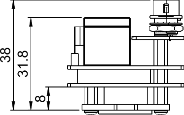 Fig. 693: GigE uEye SE OEM version 2 - Top view (CMOS)