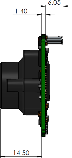 Fig. 414: USB 3 uEye LE with lens holder - side view