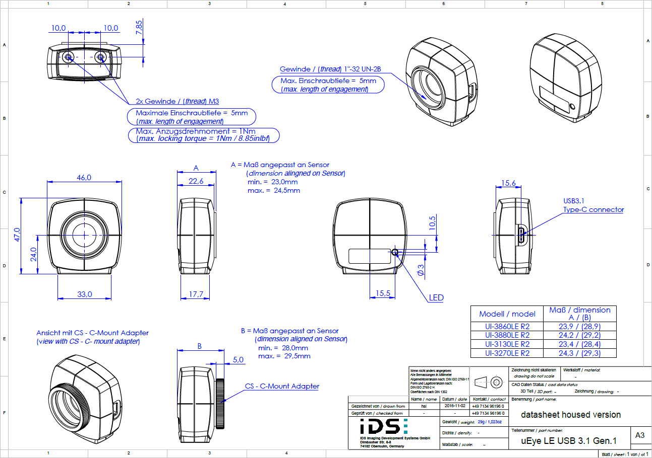 Fig. 336: uEye LE USB 3.1 Gen 1