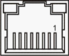 Fig. 586: GigE uEye CP - RJ45 socket, camera rear view