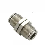 Brass Bulkhead Union Straight Pneumatic Air Tube Fitting